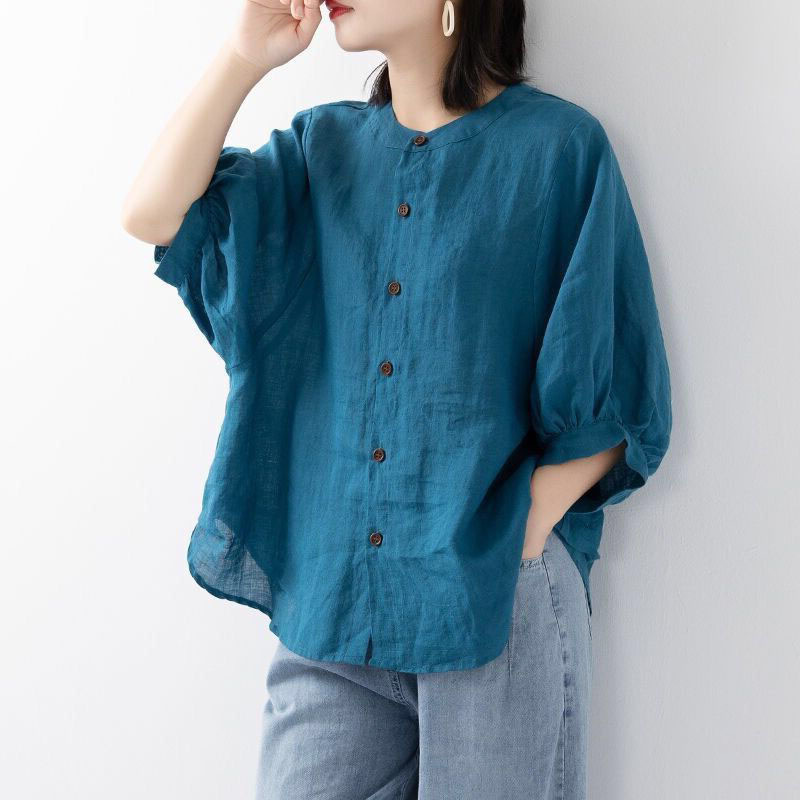 Cotton and linen shirt women's - đánh giá và giá Korean Lifestyle